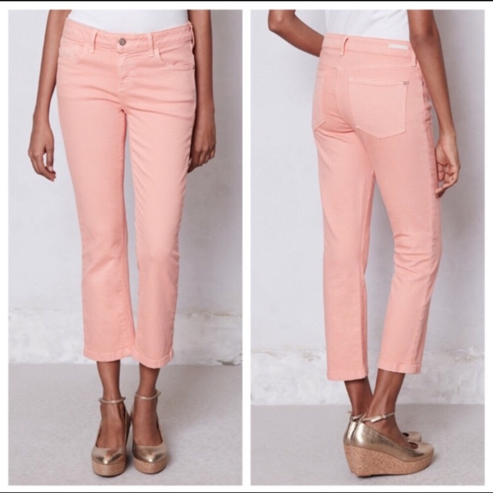 Anthropologie Pilcro Stet Crop Jeans Peach Size 29 - Picture 8 of 8